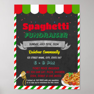 Poster Modèle de l'événement de collecte de fonds Spaghet
