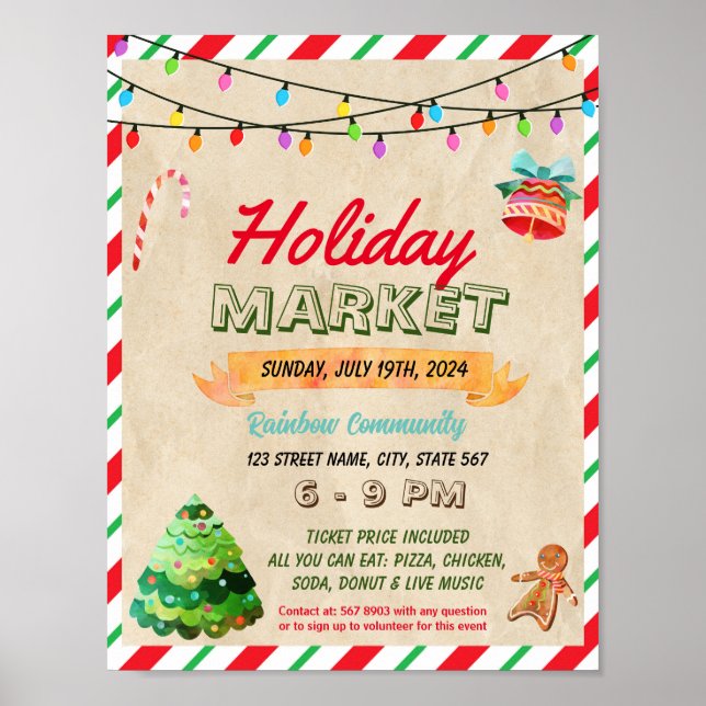 Poster Modèle de l'événement Holiday Market (Devant)
