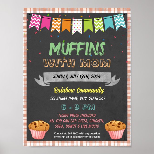 Poster Modèle de l'événement Muffins With Mom (Devant)