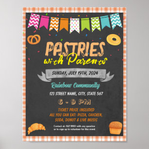 Poster Modèle de l'événement Pâtisseries avec parents