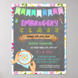 Poster Modèle de l'événement scolaire de la Broderie
