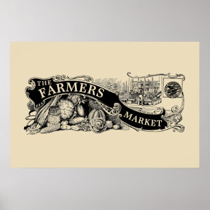 Poster Modèle de marché de fermiers de l'ère victorienne 