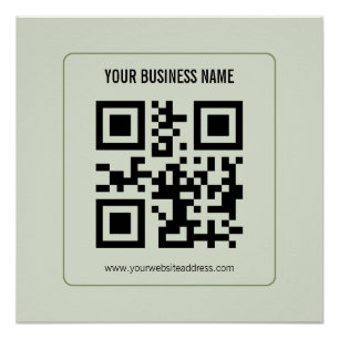 Poster Modèle de nom d'entreprise de code QR personnalisé