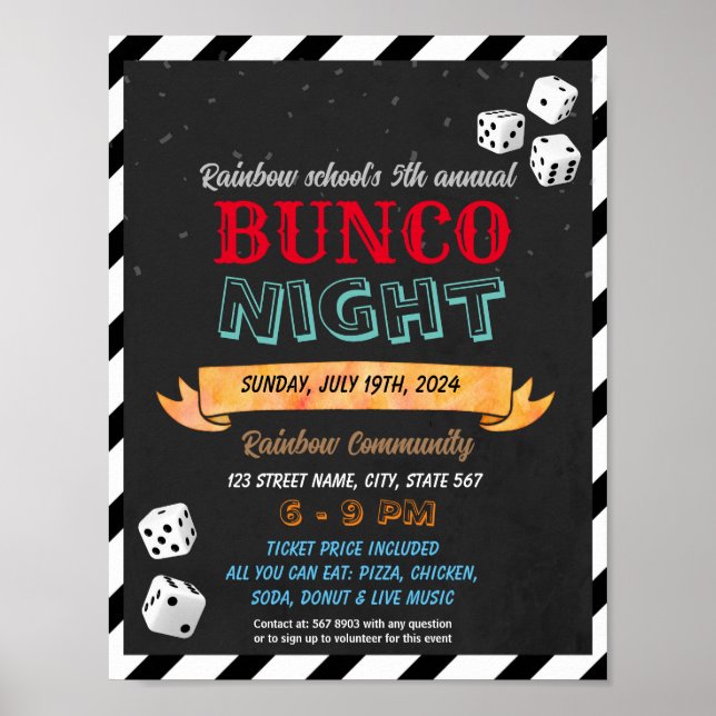 Poster Modèle de nuit Bunco (Devant)