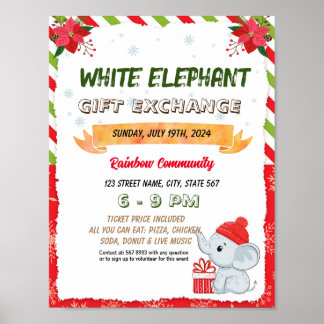 Poster Modèle de nuit de la vente aux enchères d'éléphant