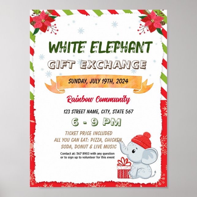 Poster Modèle de nuit de la vente aux enchères d'éléphant (Devant)
