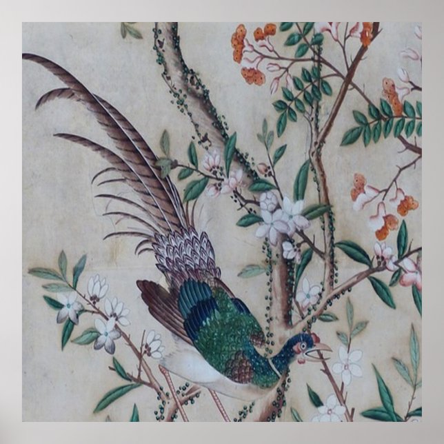 Poster Modèle de papier peint asiatique (Devant)