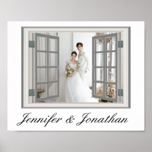 Poster Modèle de photo fabuleux de mariage rustique