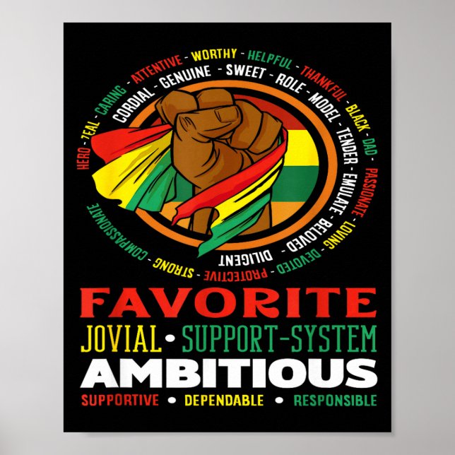 Poster Modèle de rôle de papa noir héros ambitieux fort  (Devant)