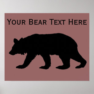 Poster Modèle de silhouette de l'ours noir