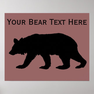 Poster Modèle de silhouette de l'ours noir
