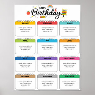 Poster Modèle de suivi d'anniversaire modifiable