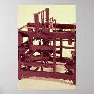 Poster Modèle de travail d'un métier à tisser