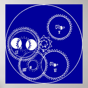 Poster Modèle des engrenages de l'horloge