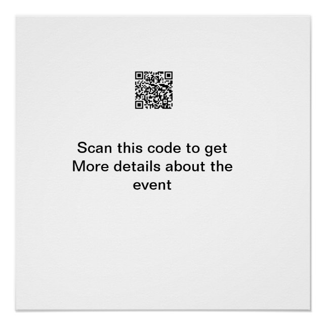 Poster Modèle d'événement commercial avec scan de code Q  (Devant)