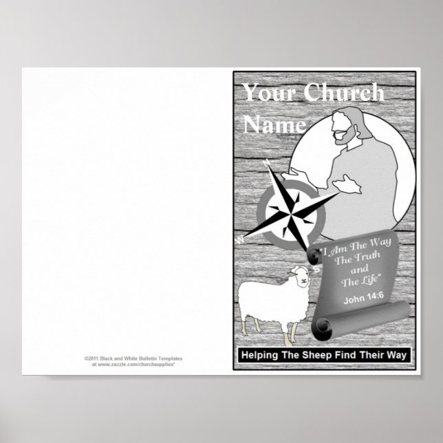 Poster Modèle du Bulletin de l'Église réimprimable (Devant)