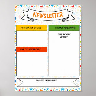 Poster Modèle du bulletin de nouvelles de retour à l'écol