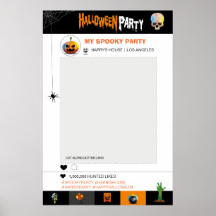 Poster Modèle du cadre photo de la fête d'Halloween