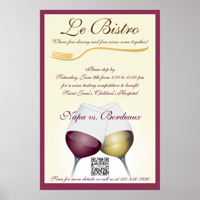 Poster Modèle Fine Dining Français (Devant)