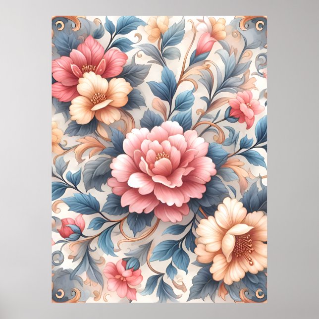 Poster Modèle floral (Devant)