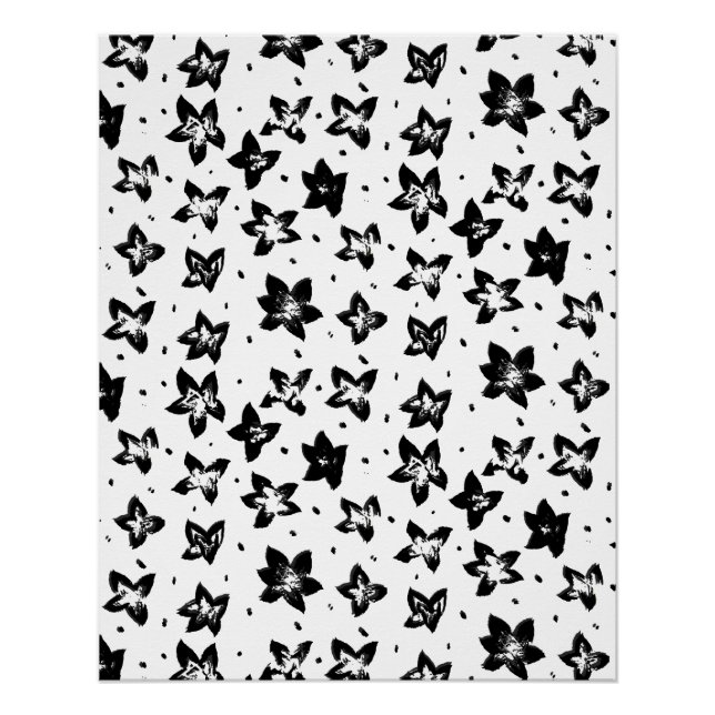 Poster Modèle floral reconstruit - Goth chromatique (Devant)