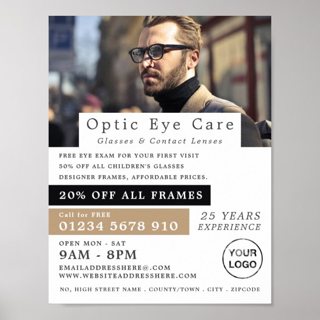 Poster Modèle masculin, Opticien, Praticien Technique (Devant)