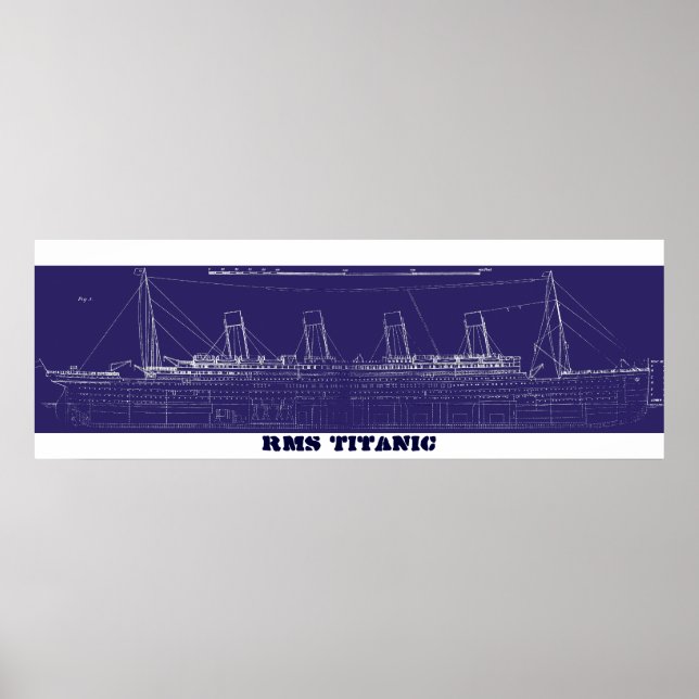 Poster Modèle original de Titanic RMS, amélioré pour la c (Devant)
