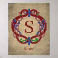 Modèle personnalisé d'initiales de monogramme celt