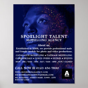 Poster Modèle rayé, agence de modélisation, agent modèle