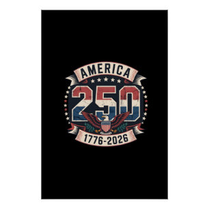 Poster Modèle Tri-Blend Patriotique America 250 Vintage
