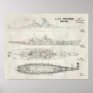 Poster Modèle USS Wisconsin