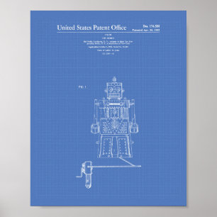 Poster Modèle vintage d'art de brevet du robot 1955 de