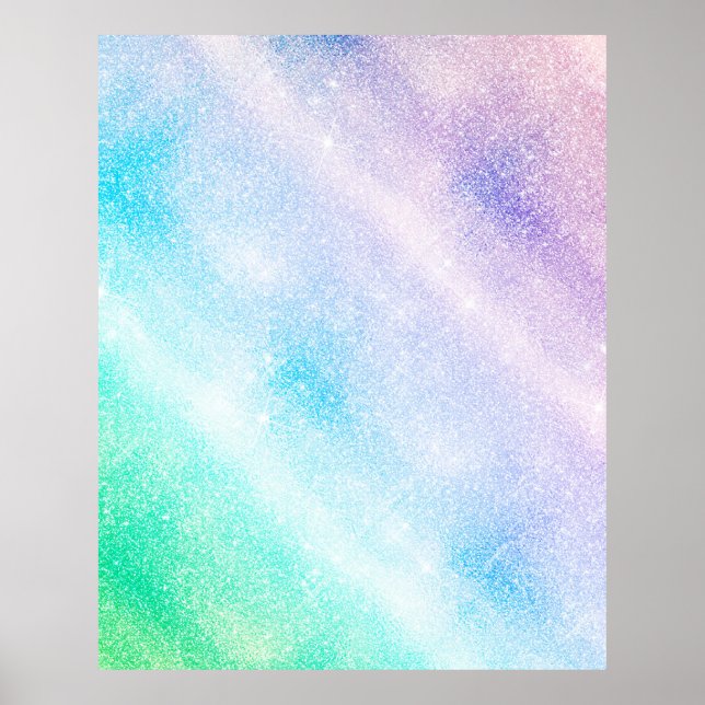 Poster Modèle vitreux ombre Blue Purple Glitter (Devant)