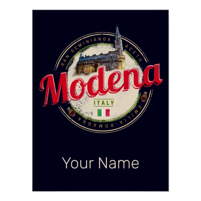 Poster Modena Emilia Romagna Balsamique Italie Souvenir (Devant)