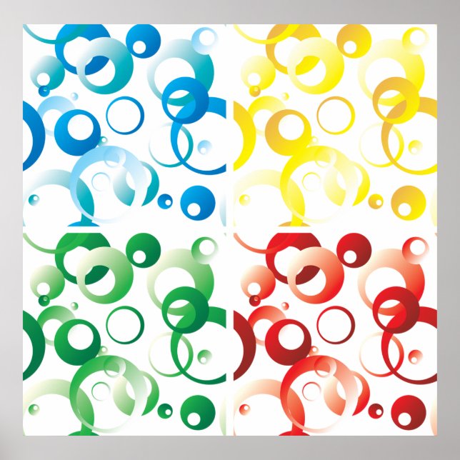 Poster Modern Abstract Colorful Bubbles Geometric Pattern (Devant)