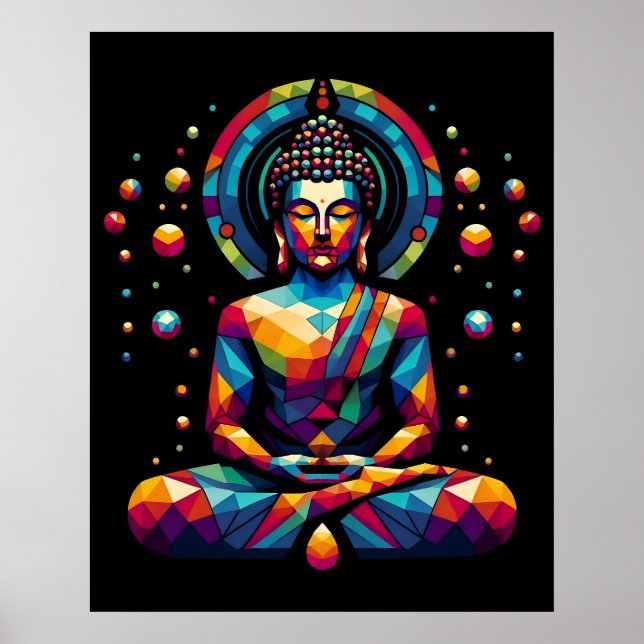 Poster Modern Abstract Geometric Art | Gautama Buddha (Devant)