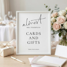 Modern Almost Mrs Cards Gifts Sign Bridal Shower