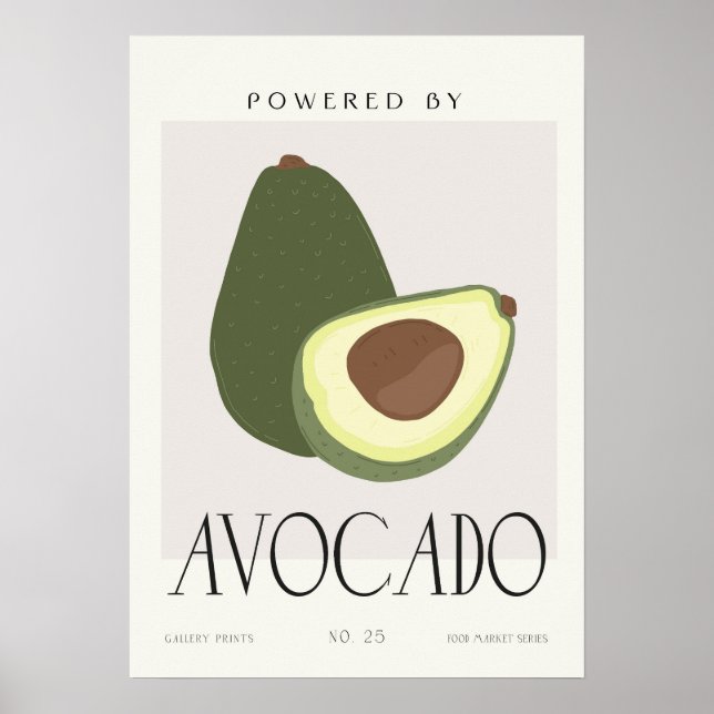 Poster Modern Avocado Wall Art Kitchen Decor (Devant)