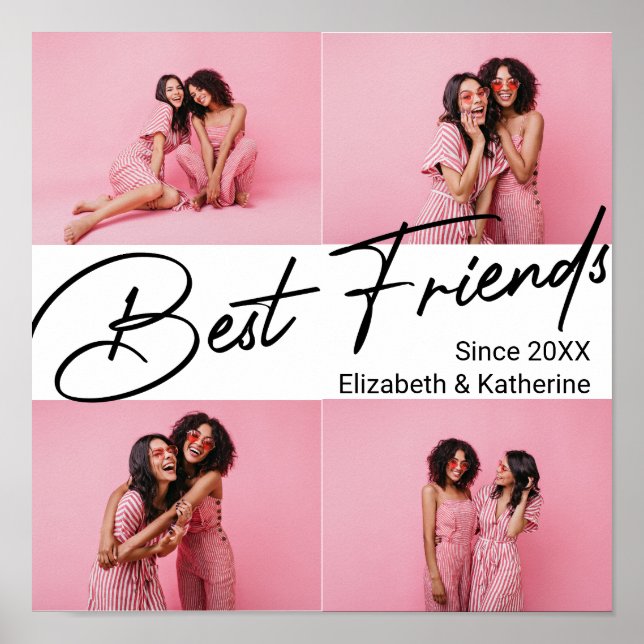 Poster Modern Best Friends 4 Photo Collage Cadeau (Devant)