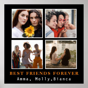 Poster Modern Best Friends Forever Photo Collage   Bestie
