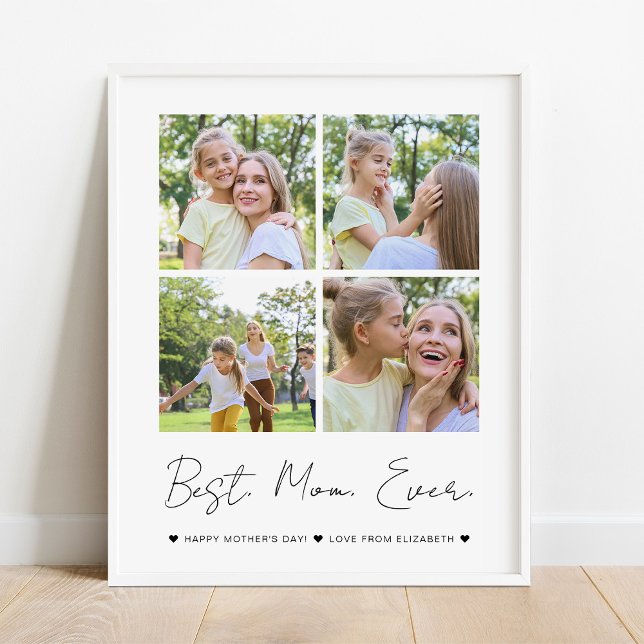 Poster Modern Best Mom Ever Fête des mères 4 Collage phot (Créateur téléchargé)