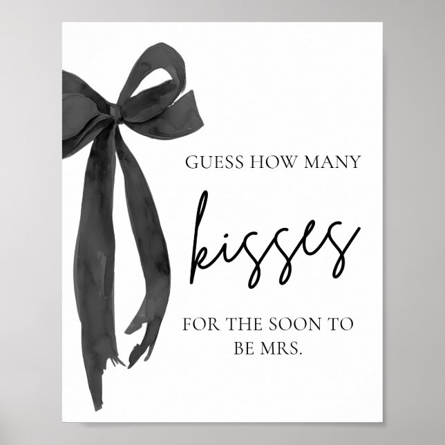 Poster Modern Black Bow Devine Combien De Baisers Jeu (Devant)