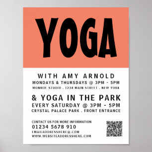 Poster Modern Bold, Classe de Yoga Publicité
