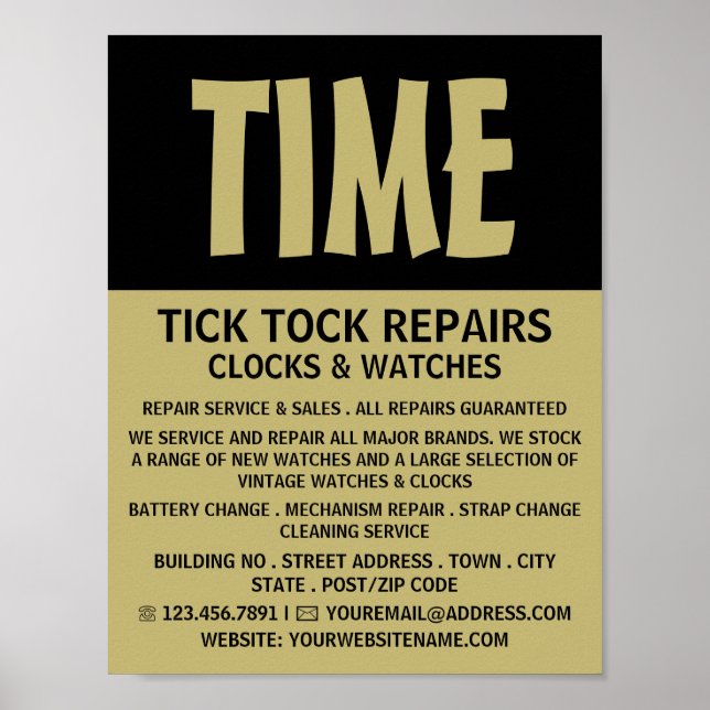 Poster Modern Bold, Horologiste Publicité (Devant)
