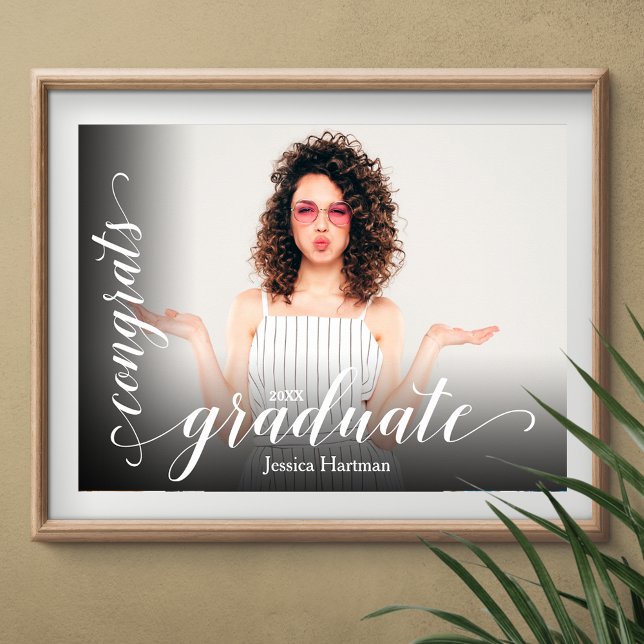 Poster Modern Congrats Graduate Photo (Congrats Graduate poster with your photo, INSTANT DOWNLOAD and/or PRINTED)