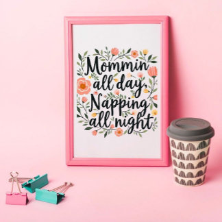Poster Modern Cute Floral Mother's Day, Botanical Quote