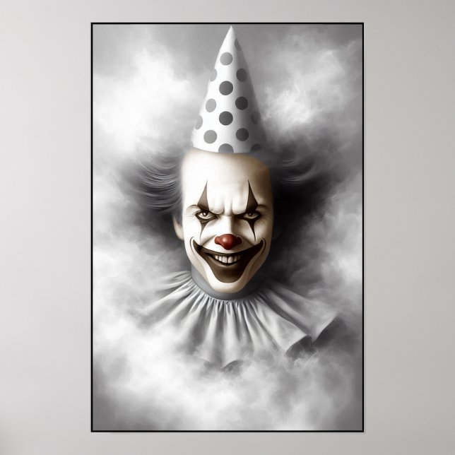 Poster Modern Day Creepy Clown Portrait  (Devant)