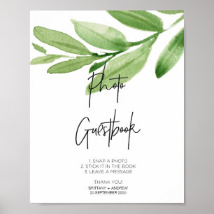 Poster Modern Eucalyptus Photo GuestBook Connexion pour M