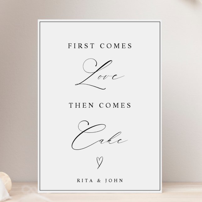 Poster Modern First Come Love Puis Cake Mariage Cake (Créateur téléchargé)