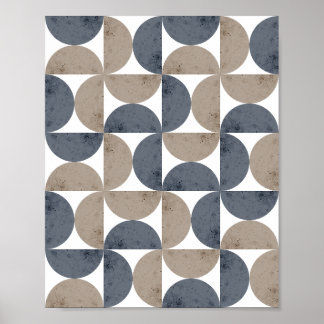 Poster Modern Geometric Textured Half-Moon Mid Century 